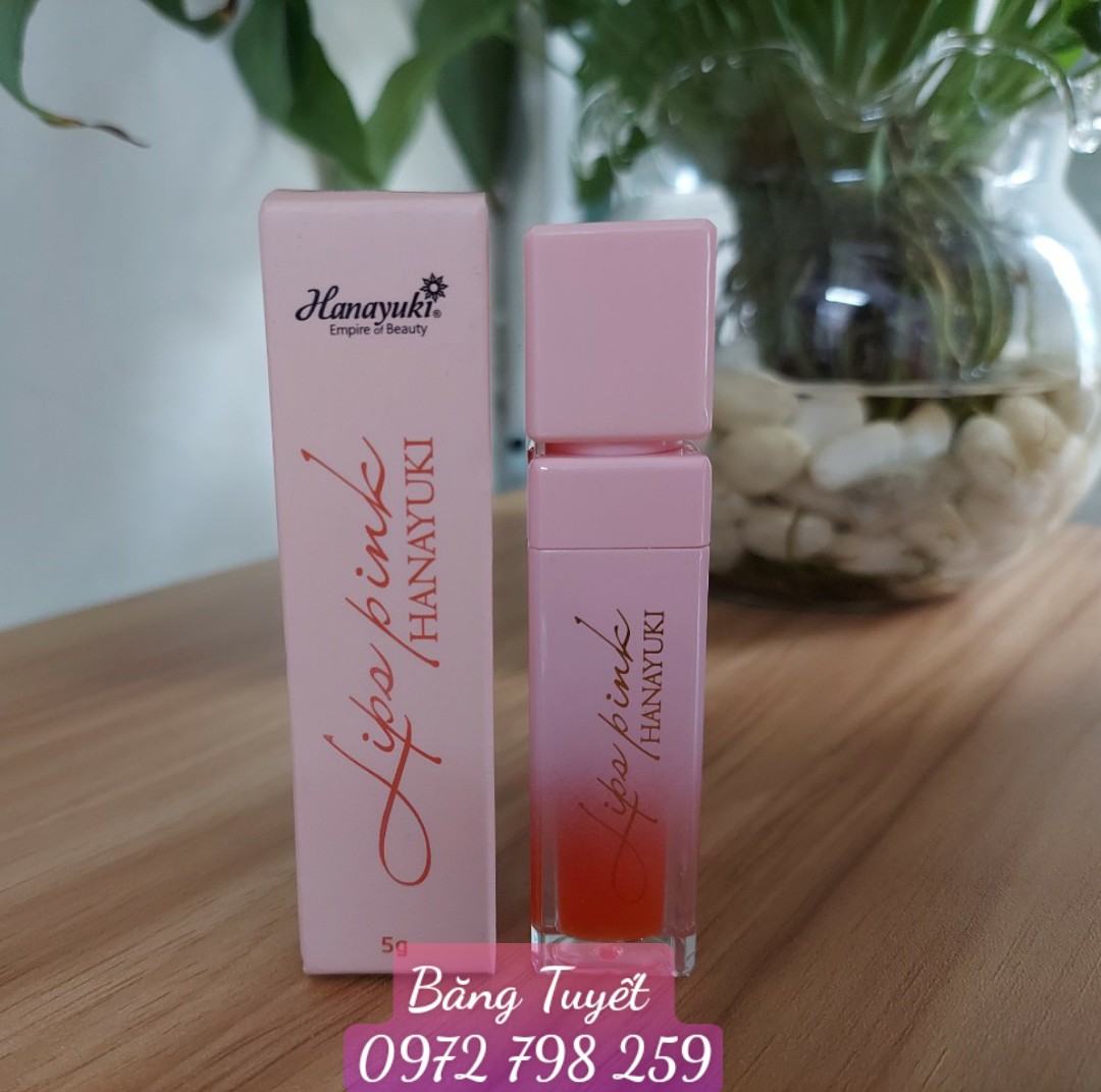 Son dưỡng Hanayuki xoá thâm, hồng môi-Lips Pink Hanayuki 5g