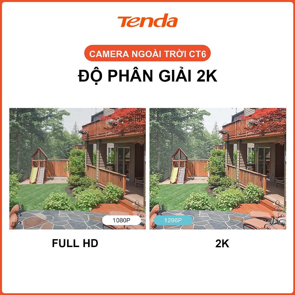 Camera Wifi Ngoài Trời Tenda CT3/CT6 Độ Phân Giải 1080P/2K - Hàng Chính Hãng