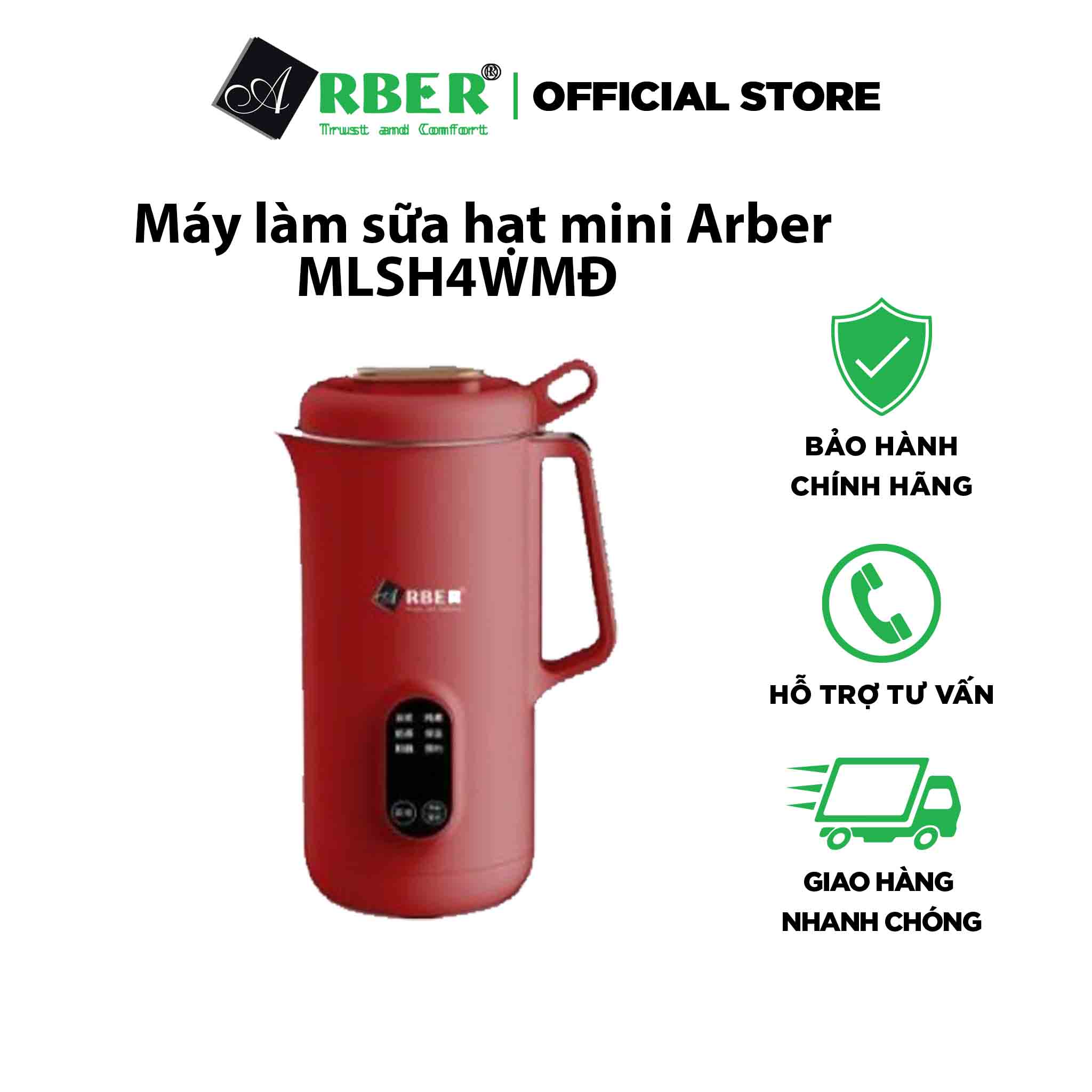 Máy làm sữa hạt mini Arber MLSH4WMĐ hàng Đức bảo hành chính hãng.