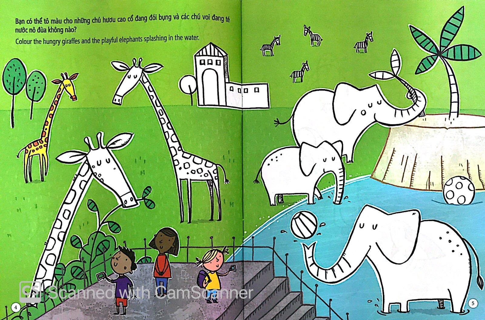 Tô Màu Bóc Dán - Vườn Bách Thú - Zoo
