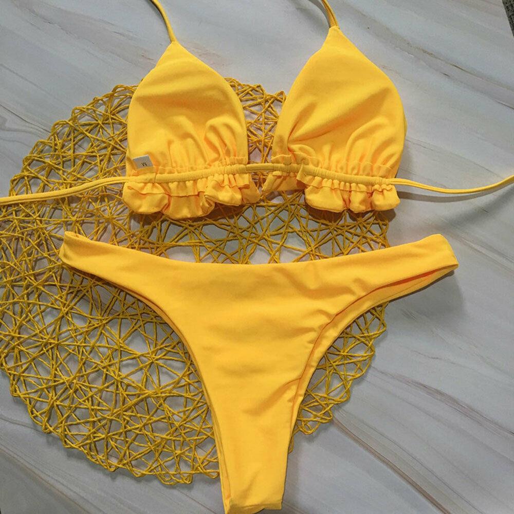 Đi Biển Bikini Mùa Hè Bộ Gợi Cảm Băng Brasil Đầu Thông Dưới Bộ Phụ Nữ Đi Biển Đẩy Lên Đồ Bơi Đồ Bơi