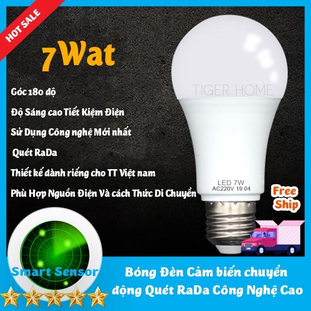 Bóng Đèn Led Cảm Biến Chuyển Động Rada Cực Nhạy do TIGERLED VIETNAM SX BH 1 ĐỔI 1 Model NEW