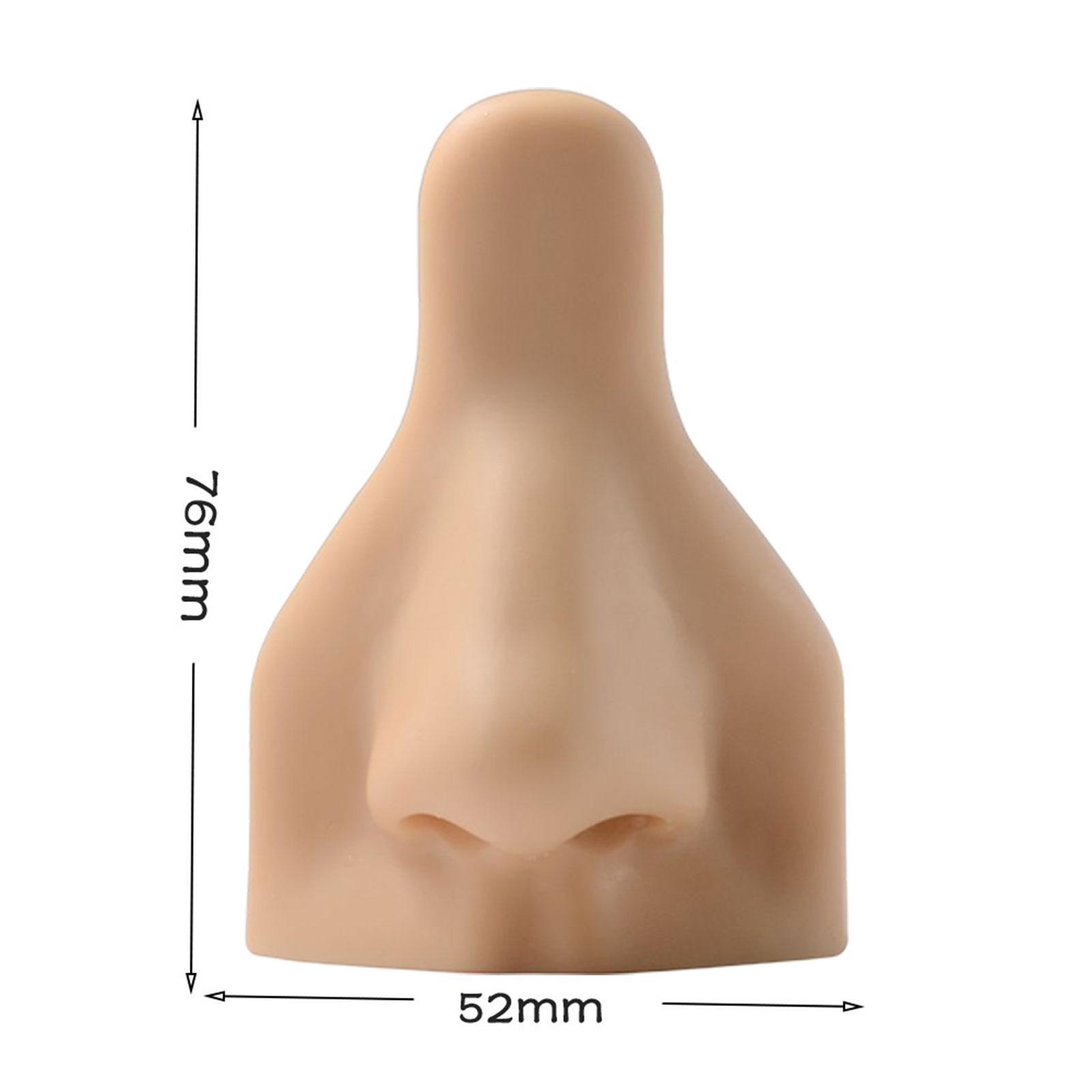 Soft Silicone Nose Model Simulation Reusable Flexible for Piercing Practice Skin