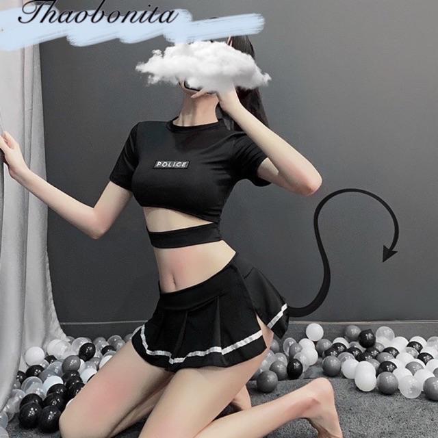 Set cosplay croptop nữ cảnh quyến rũ - Vải đẹp- Hàng sẵn T121 GIAO HOẢ TỐC HCM