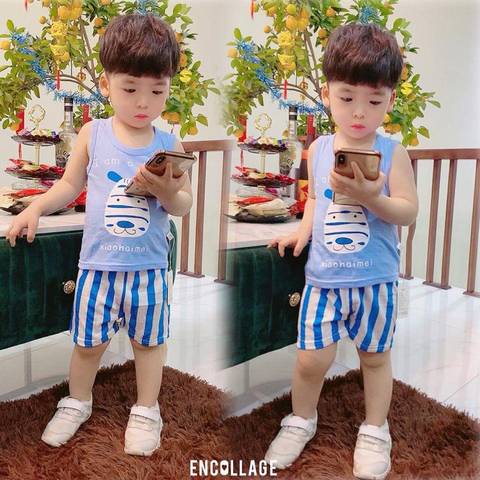 Bộ cotton ba lỗ cao cấp xuất hàn bé trai