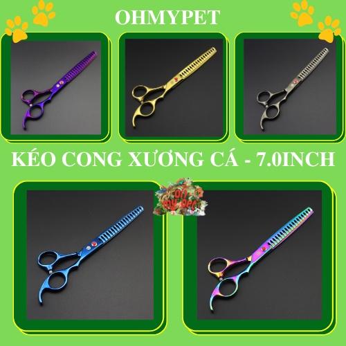 ️️️Kéo cong xương cá cắt tỉa lông dành cho Chó Mèo - Kéo Freelander - 7.0 inch ️️️