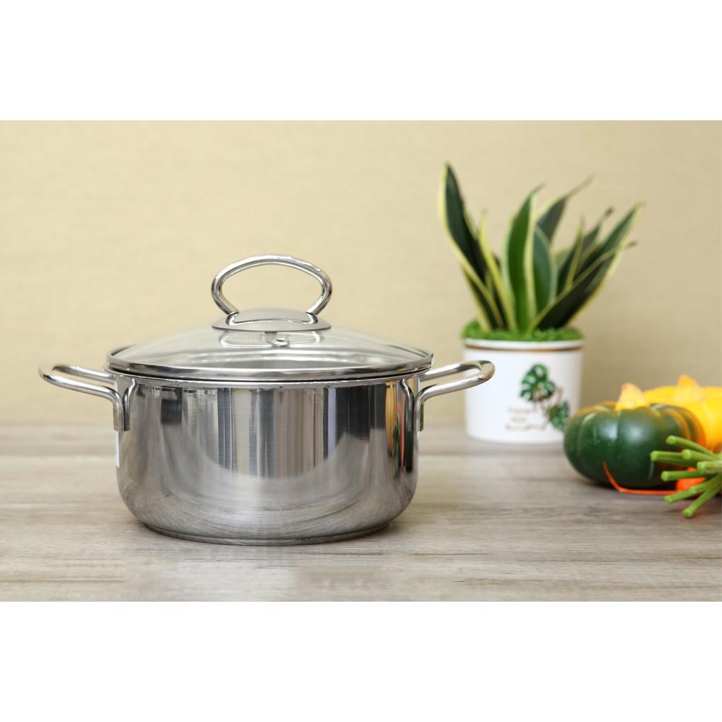 Nồi inox bếp từ Fivestar nắp kính , dùng được mọi bếp , tặng 1 vá canh