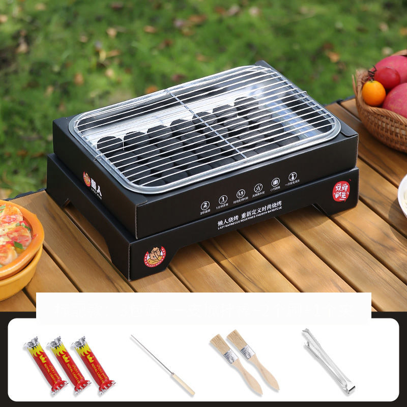 Bộ vỉ nướng BBQ dùng 1 lần nhỏ gọn tiện dụng dễ mang đi màu ngẫu nhiên