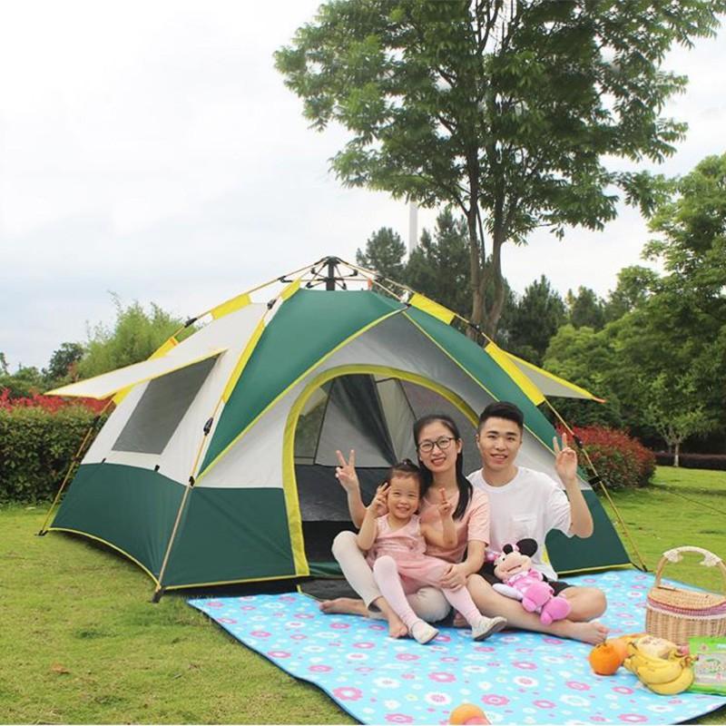 Lều cắm trại cho 3-5 người lều picnic tự động, lều dã ngoại 1 cửa chính 3 cửa sổ, chống nắng, mưa chống tia UV