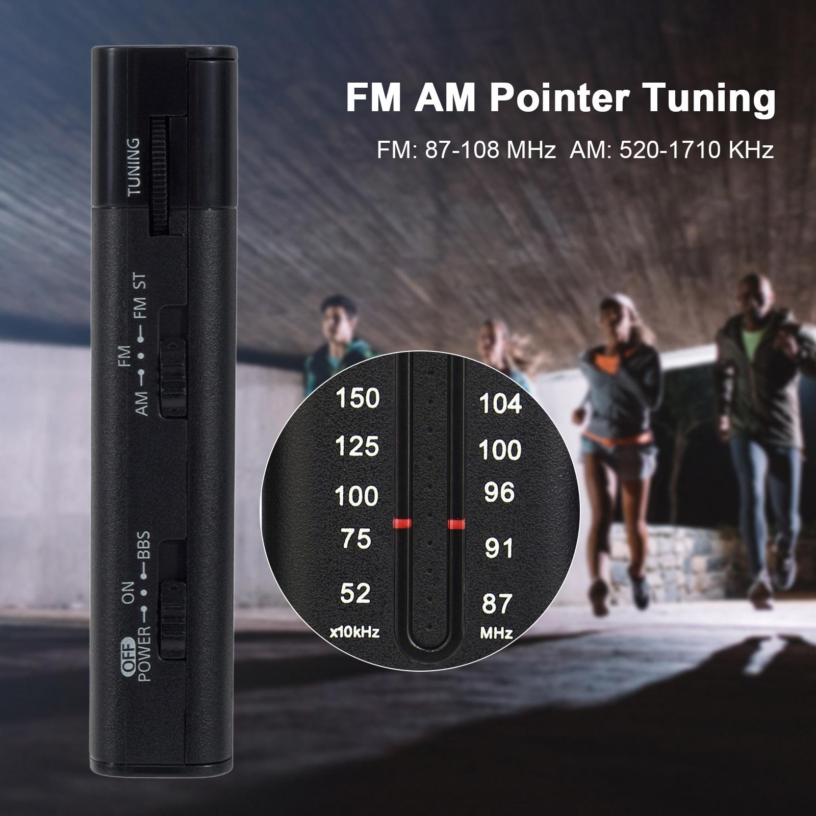 Di động Mini Pocket Radio FM AM Pointer Tuning Retekess TR107 Hỗ trợ âm thanh nổi BBS với Tai nghe để Đi bộ Tập thể dục Chạy bộ