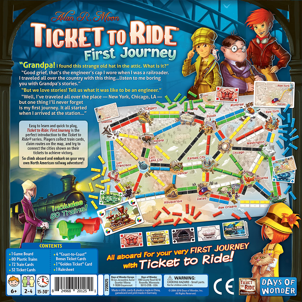 Bộ Board Game Ticket To Ride First Journey USA Edition Cao Cấp