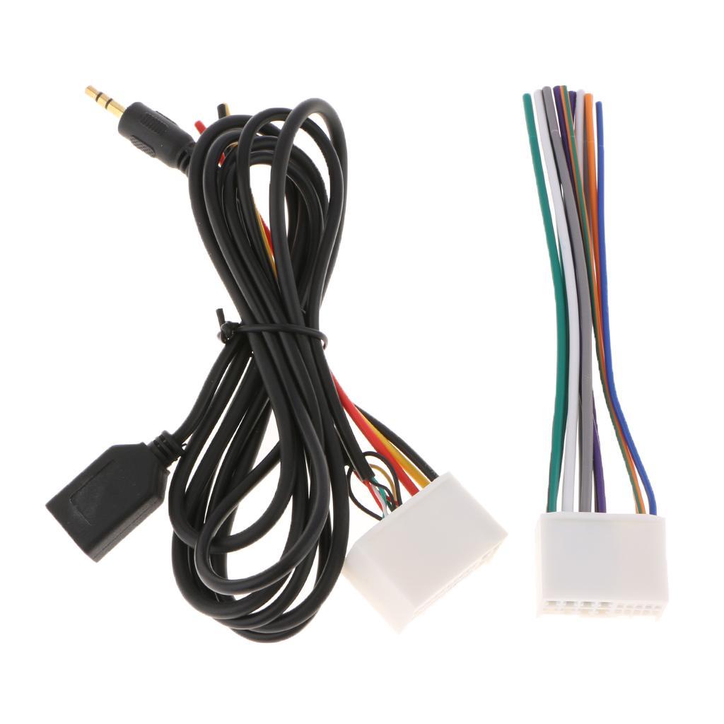 2X Cable Harness Adapter for Audio Adapter for USB Connector for