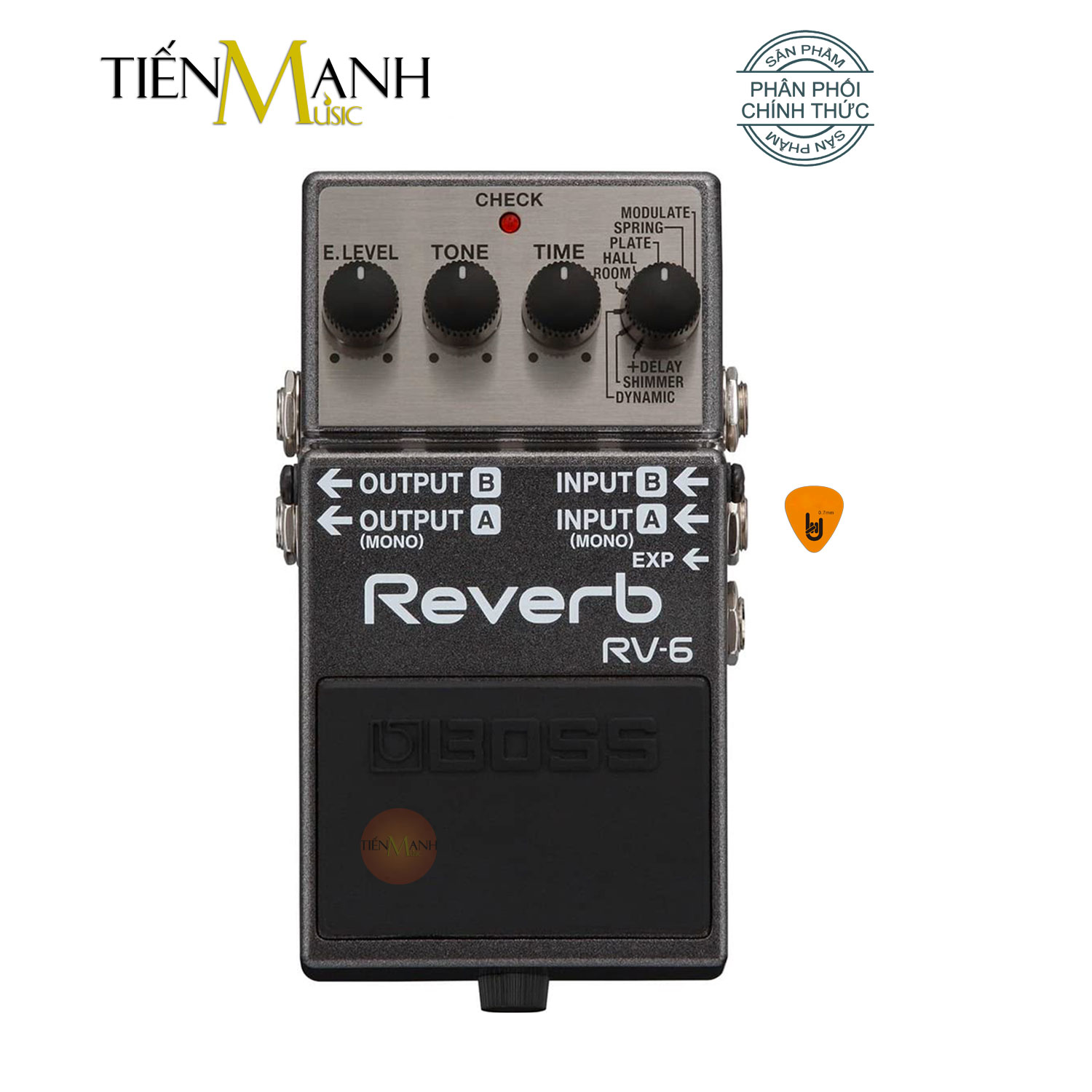 Phơ Guitar Boss RV-6 Reverb Graphic Equalizer - Bàn Đạp Fuzz Pedals Effects RV6 Hàng Chính Hãng - Kèm Móng Gẩy DreamMaker