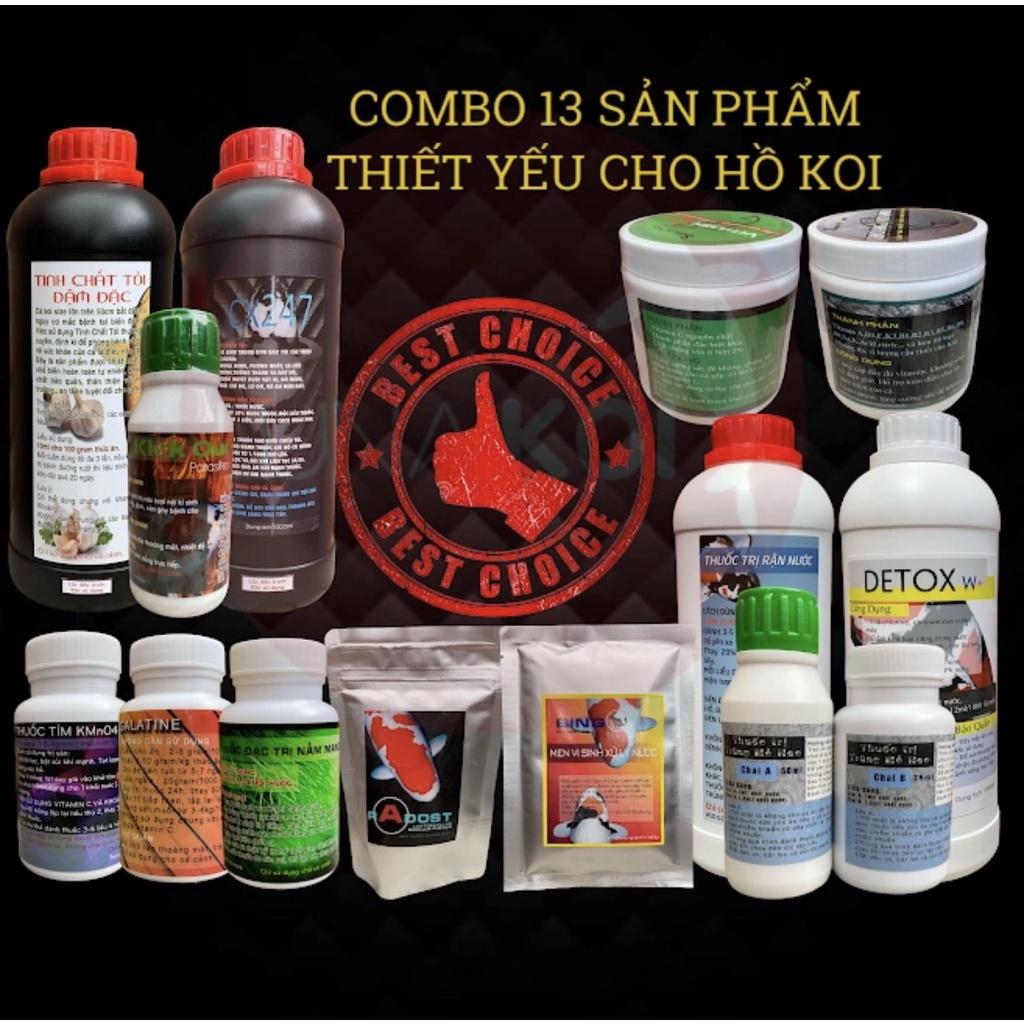 Combo 13 sản phẩm Phòng và trị bệnh cá Koi, cá Vàng, cá Rồng và các loại cá cảnh của Luna Koi Farm