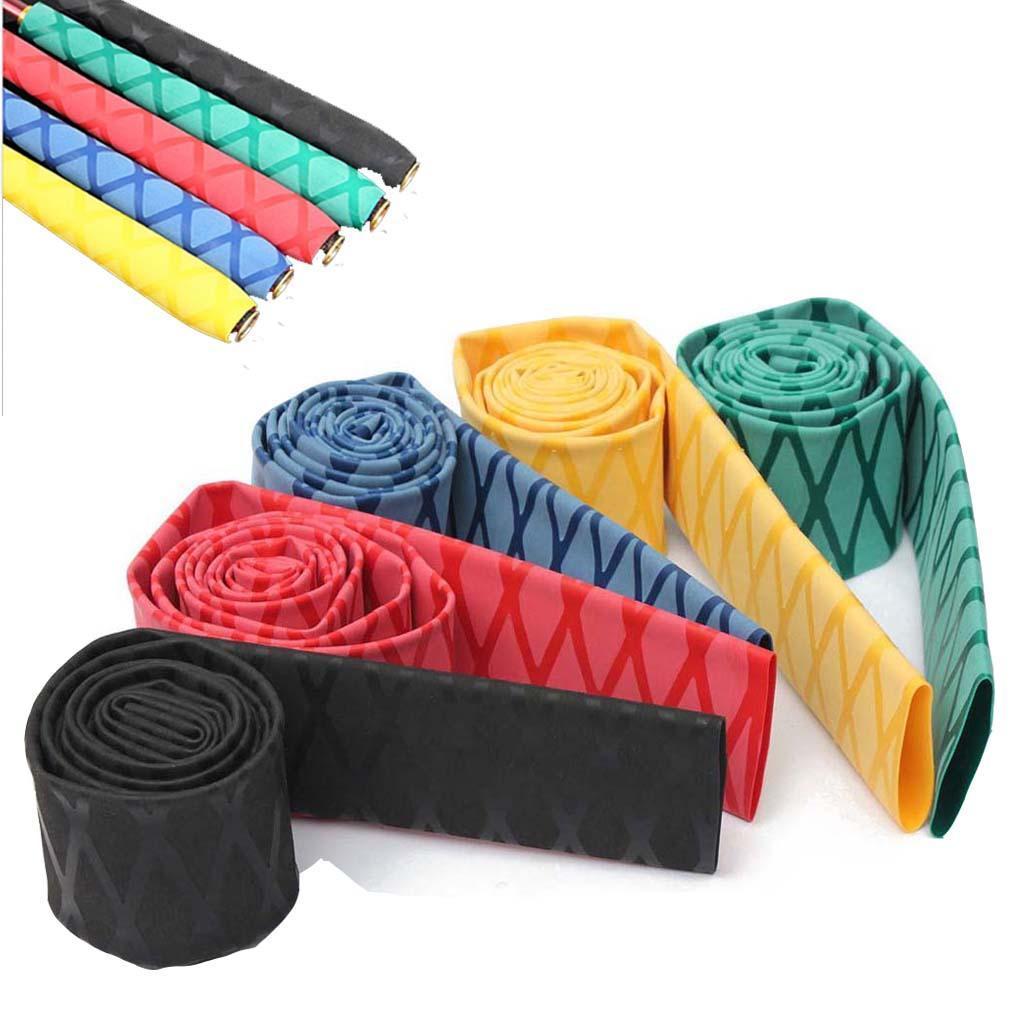 2x Textured X-Tube Heat Shrink Tubing Fishing Rod Grips Tape, Non And Insulation Racket Overgrip Tube