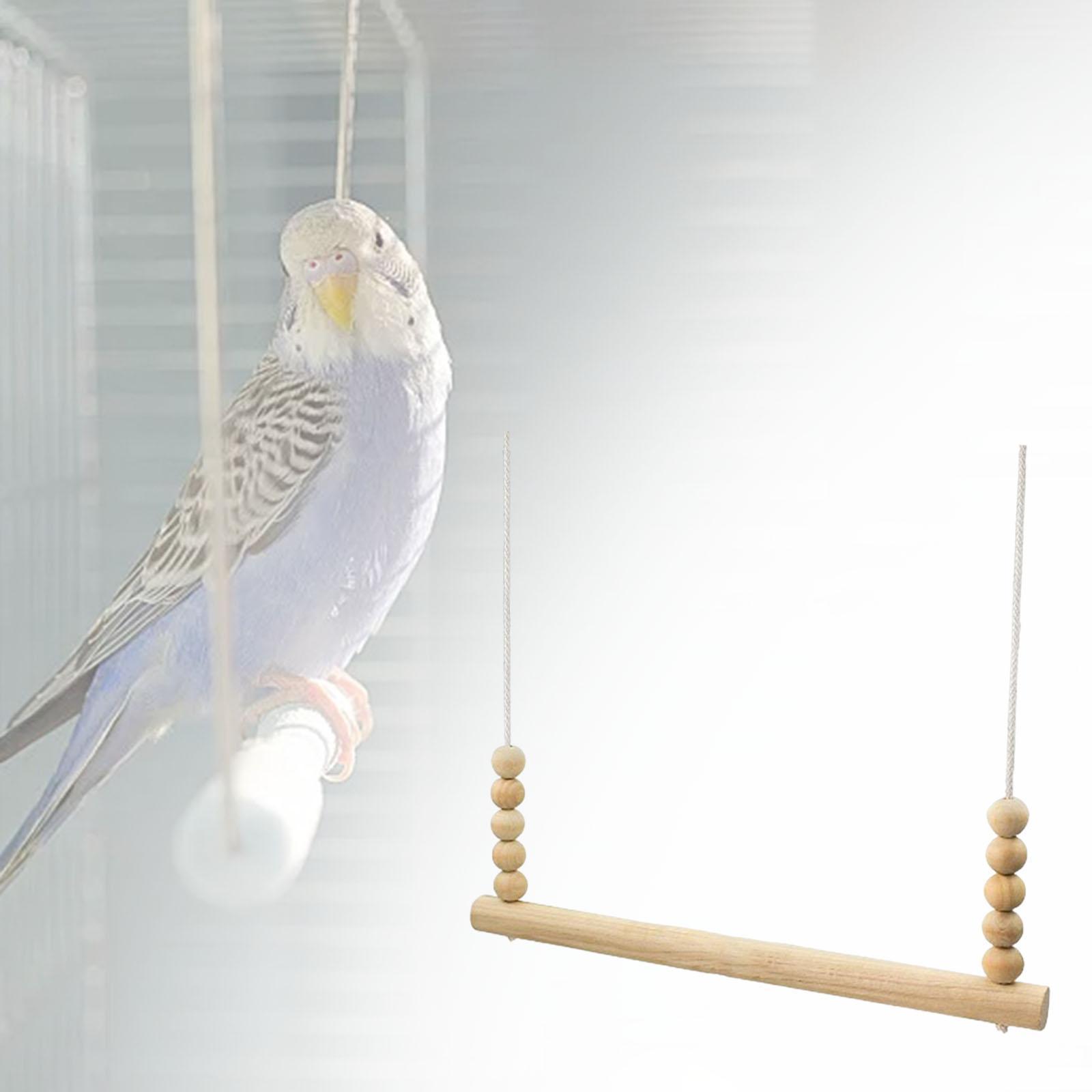 Wooden Chicken Swing Stand Holder Cage Hanging Parrot Ladder Perch Play Toy