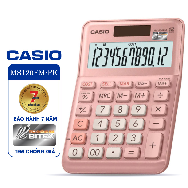 Máy tính Casio MS-120FM, Bảo hành 7 năm - Hàng chính hãng Bitex