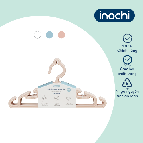 Móc áo mỏng trẻ em Inochi 185 màu Trắng ngọc/Hồng nhạt/Xanh nhạt