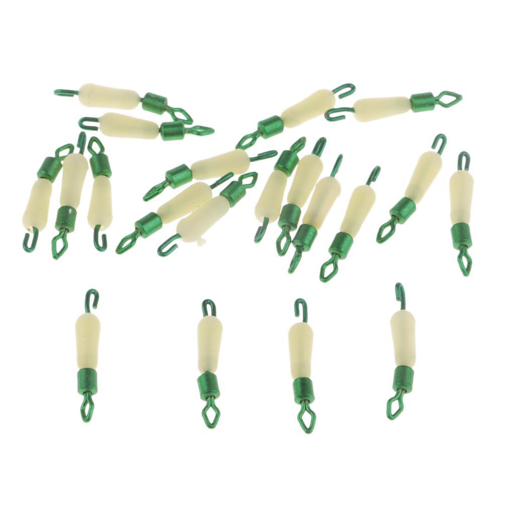20pcs Fishing Hook and Line Connectors Swivels Fast Sub-line Clip Ring Fishing Accessories 14/15/17mm