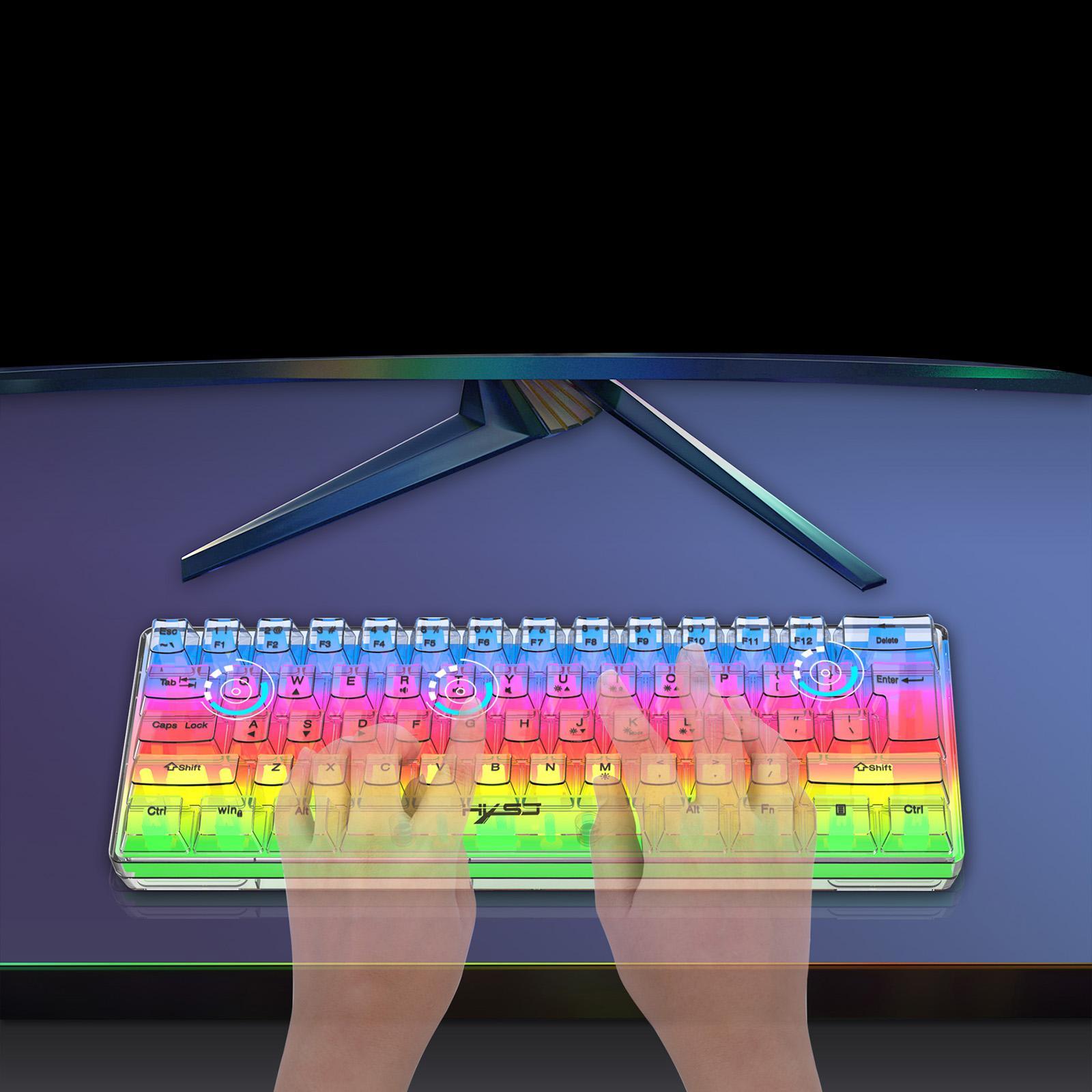 Gaming Keyboard 61 Keys 5 Speeds Adjustable Keypad for Gamer Computer Laptop