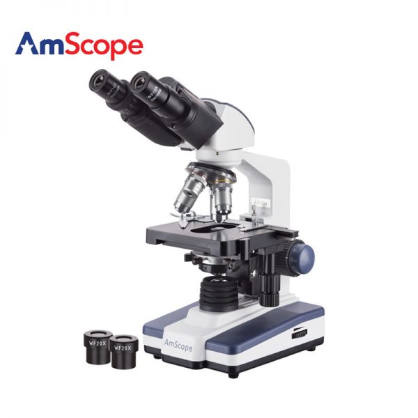 Kính hiển vi 2 mắt Amscope độ phóng đại 2000x để nghiên cứu các tế bào sống hoặc cố định, vi khuẩn, thực vật và đất, hoặc các mẫu nước | Hàng chính hãng