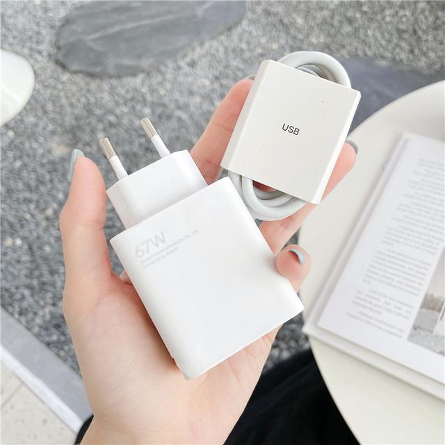 Bản gốc mới cho Xiaomi 67W Bộ sạc EU Bộ chuyển đổi năng lượng điện tích nhanh 6A Cáp C cho MI 11 Ultra Poco F3 Redmi Lưu ý 10 11 K40 P