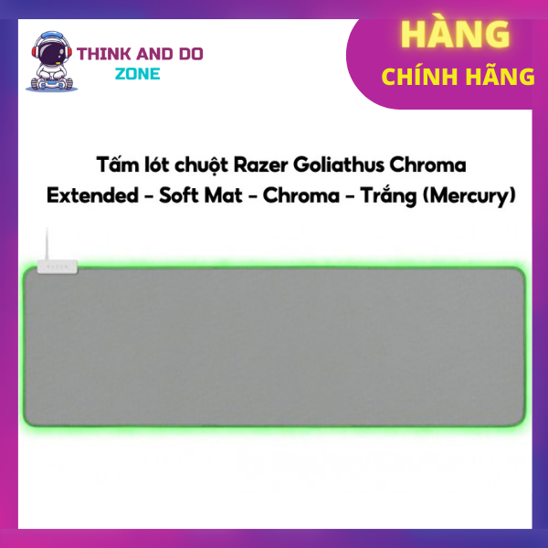 Tấm lót chuột Razer Goliathus Chroma Extended-Soft Mat-Chroma-Trắng(Mercury)_RZ02-02500314-R3M1- HÀNG CHÍNH HÃNG