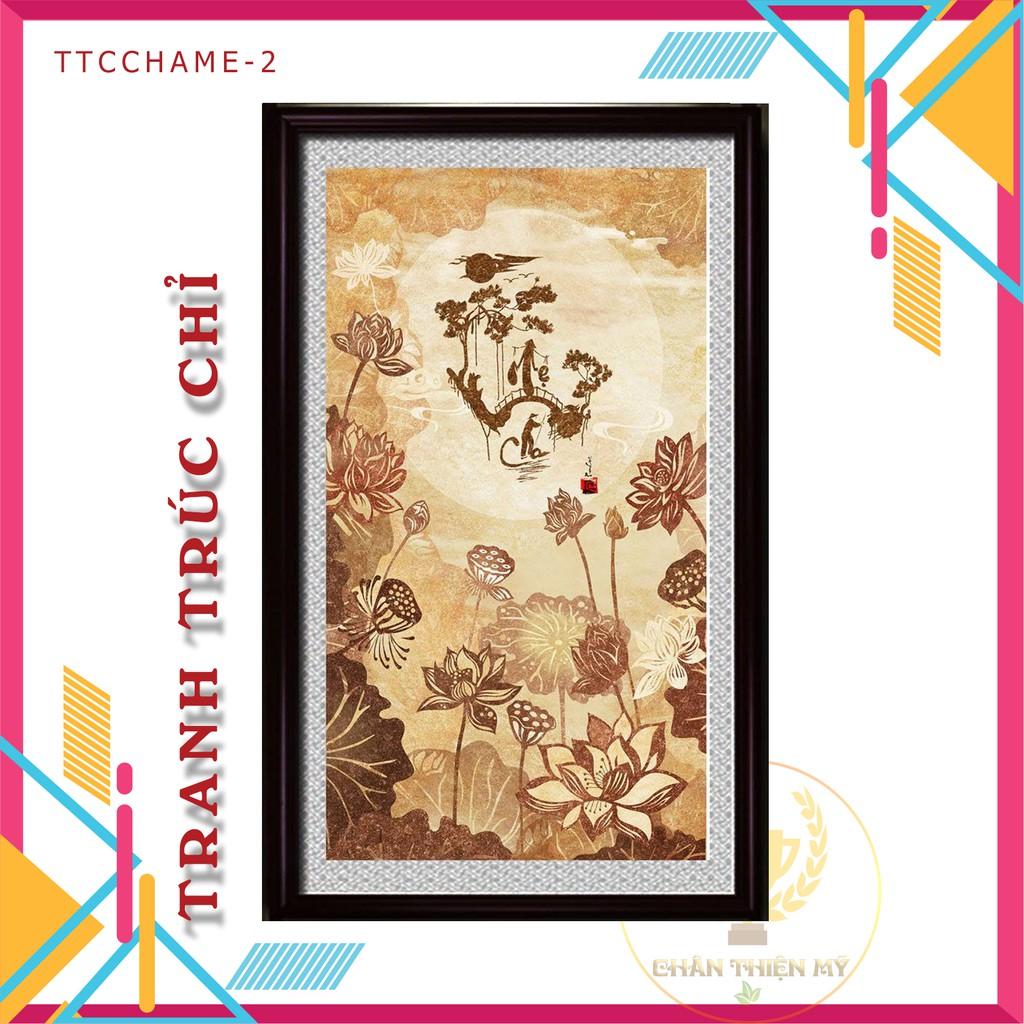 Tranh Trúc Chỉ chữ CHA MẸ