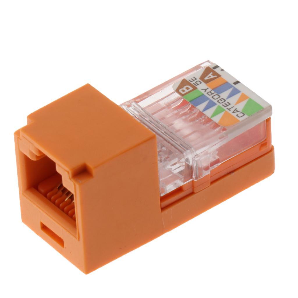 10pcs RJ45 Module Cat5e UTP Ethernet Network Module Adapter Inline Coupler