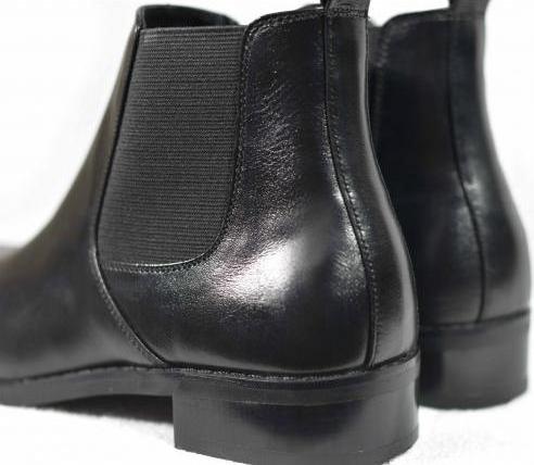 Giày Chelsea Boot Tathanium Nam Màu Đen Da Mặt TFBKU8812