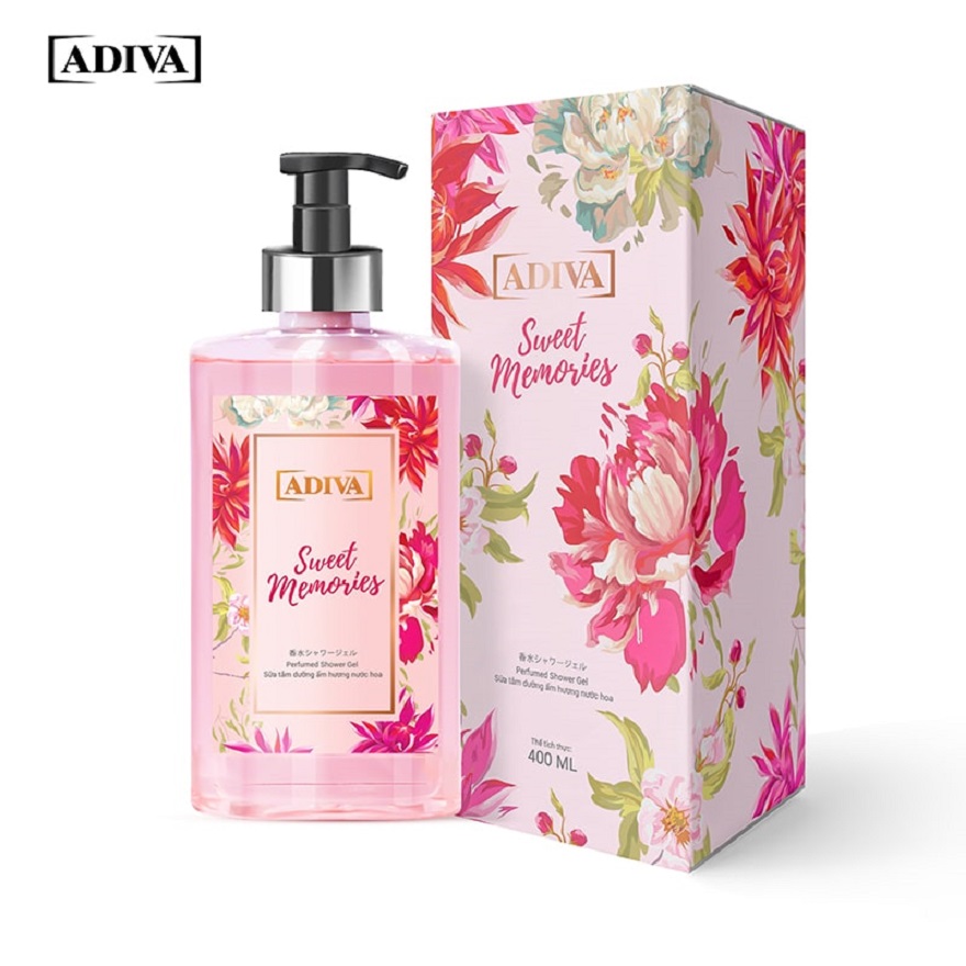 2 Hộp Sữa Tắm Dưỡng Ẩm Hương Nước Hoa ADIVA Sweet Memories 400ml Tặng 1 Hộp Cùng Loại