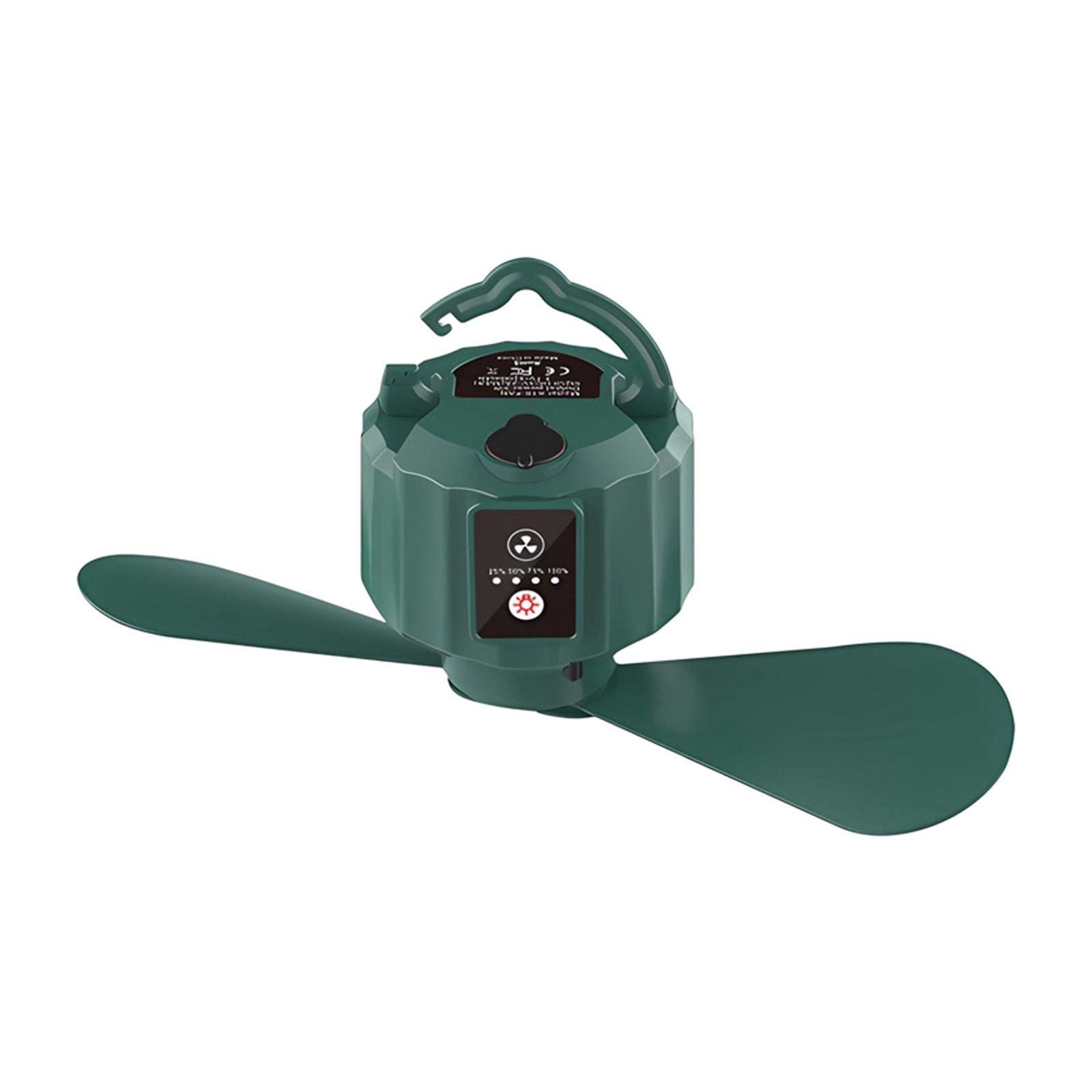 Camping Fan with Hanging Hook Remote Control with LED Lantern Tent Fan Light