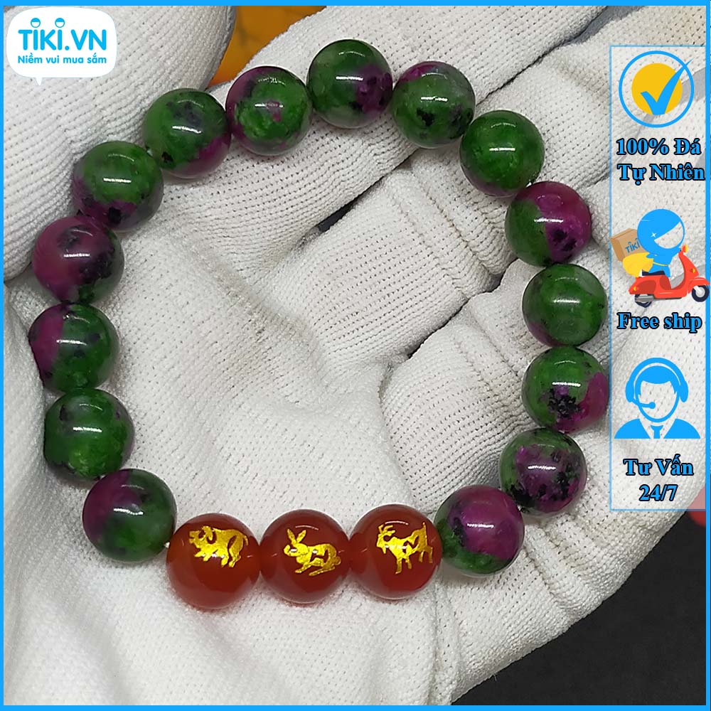 Vòng Đá Phong Thủy Tam Hợp Hợi Mão Mùi - Vòng Tay Phong Thủy Mệnh Mộc Đá Tự Nhiên - Size 10ly