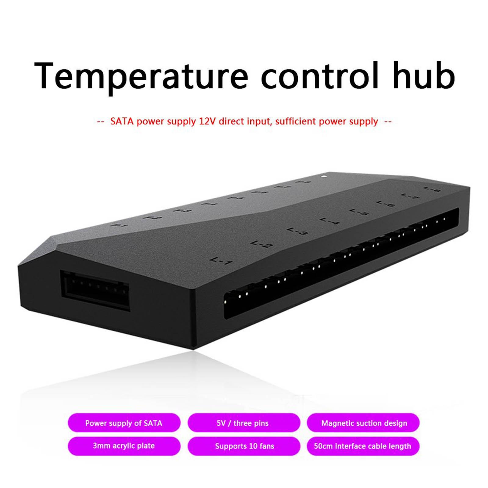 ARGB Hub PWM Fan Controller 5V 3Pin P.S.L Interface SATA Power Cable for PWM Speed Control