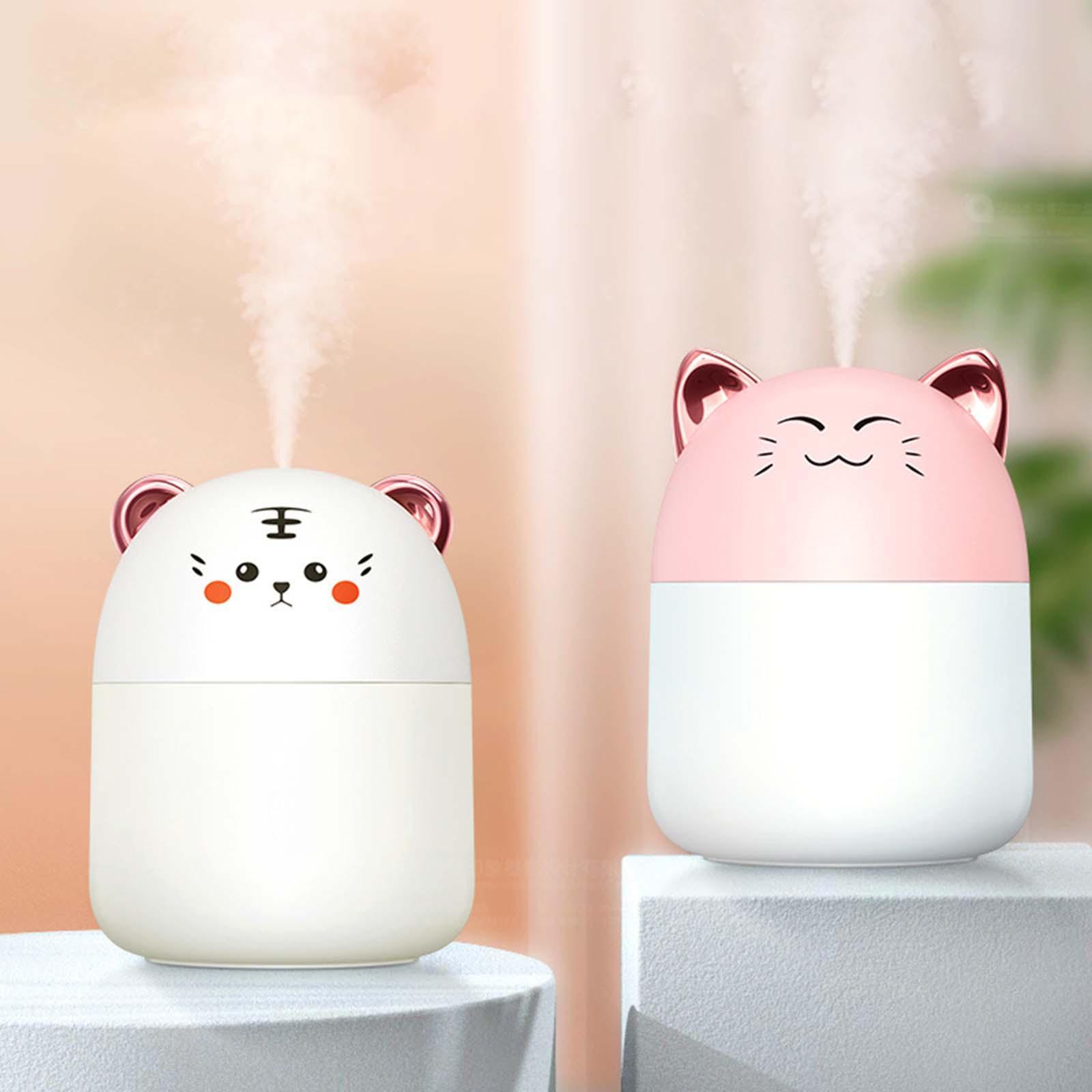 Desktop Humidifiers, 250ml Small Air Humidifier, Portable Mini Humidifiers for Bedroom, USB Cool Mist Sprayer with Night Light for Home,Office, Plants