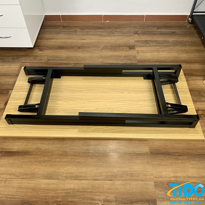 Bàn làm việc gấp gọn 1m2 - Hàng chính hãng TIDO - Mặt 18mm MDF melamine - Thùng full phụ kiện