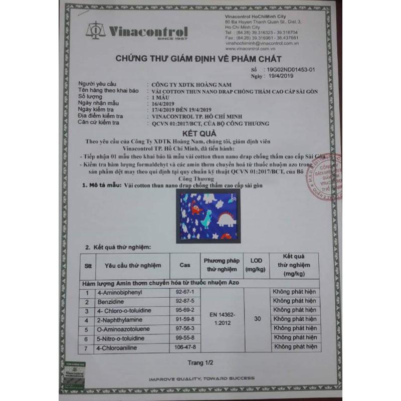 GA CHỐNG THẤM COTTON THUN NANO KHÁNG KHUẨN LOẠI 1