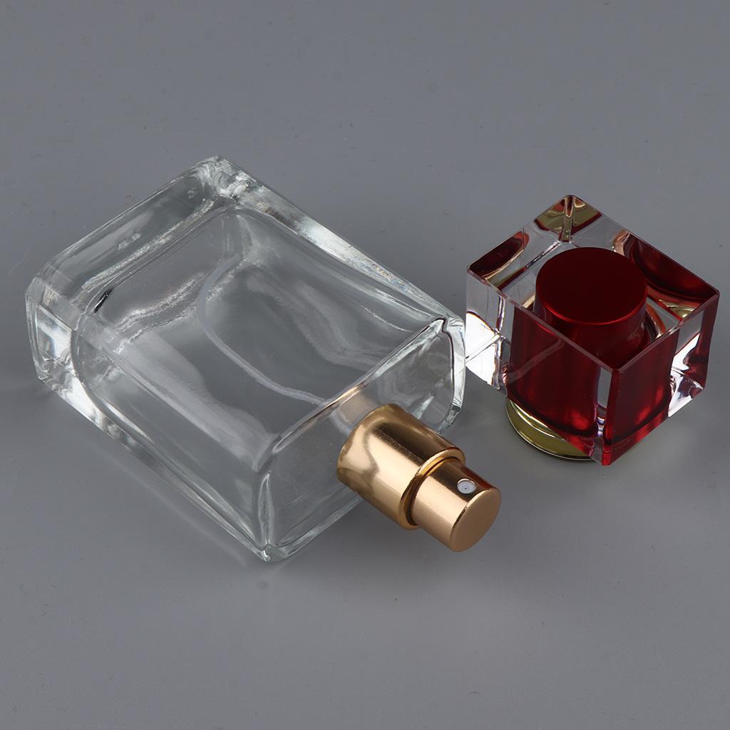 2pcs Empty Perfume Atomizer Sprayer Bottles w/ Black/Red for Travel 50ml