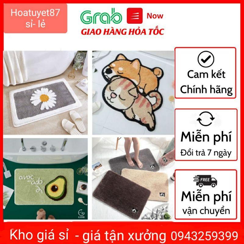 Thảm Chùi Chân Lông Cừu 3D Hình Thú, Thảm Lau Chân Siêu Thấm Hút Chống Trơn Trượt Nhà Bếp, Phòng Tắm