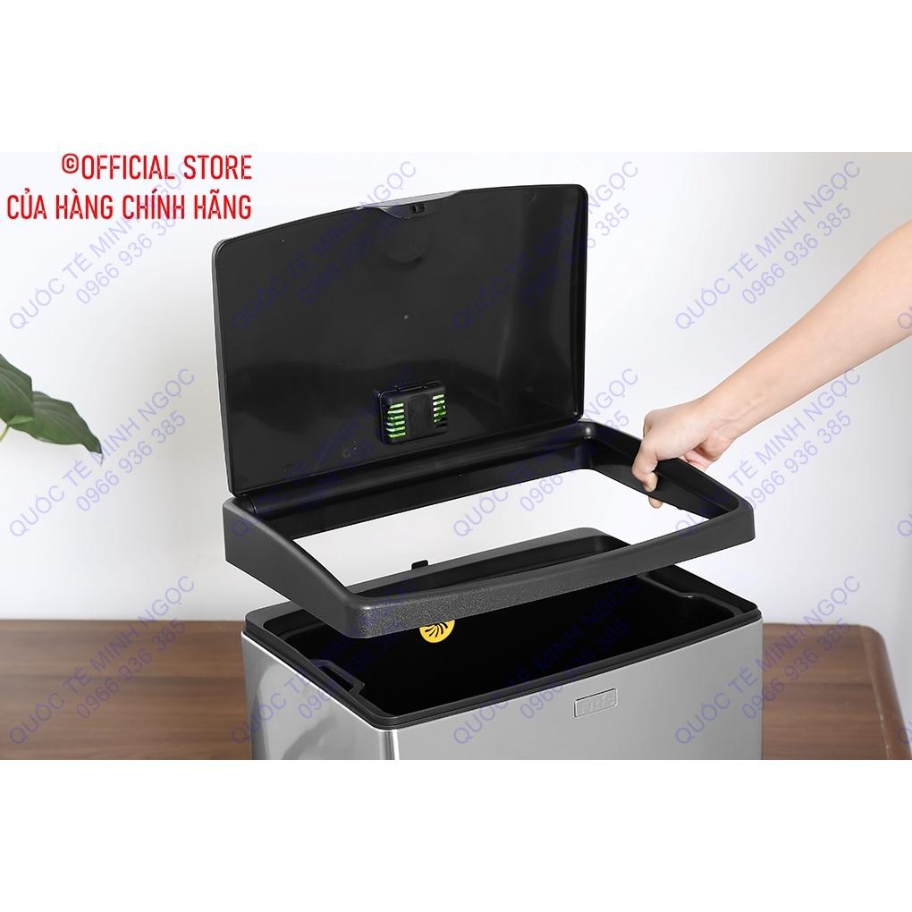 Thùng rác vuông nhấn tay màu đen cỡ lớn 40L_MNSTL2-903_Quốc Tế Minh Ngọc
