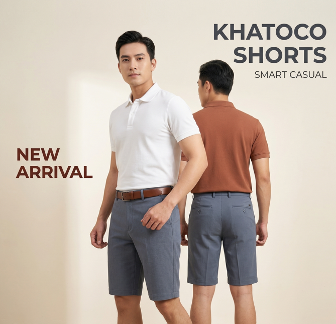 Quần short nam Khatoco sale 299k (giá tem 418k) (31-37)