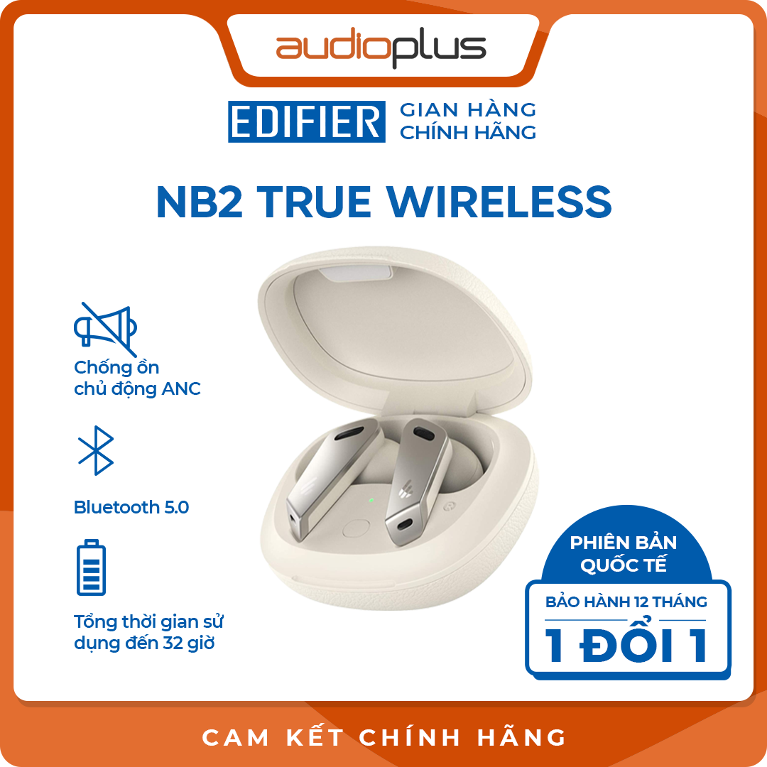 Tai nghe bluetooth true wireless Edifier TWS NB2 ANC Đen (Bản quốc tế) - Hàng chính hãng