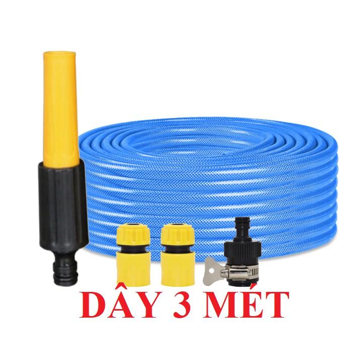 Bộ dây vòi xịt nước rửa xe, tưới cây . tăng áp 3 lần, loại 3m, 5m 206622-5 cút sập,nối đen+ tặng đai