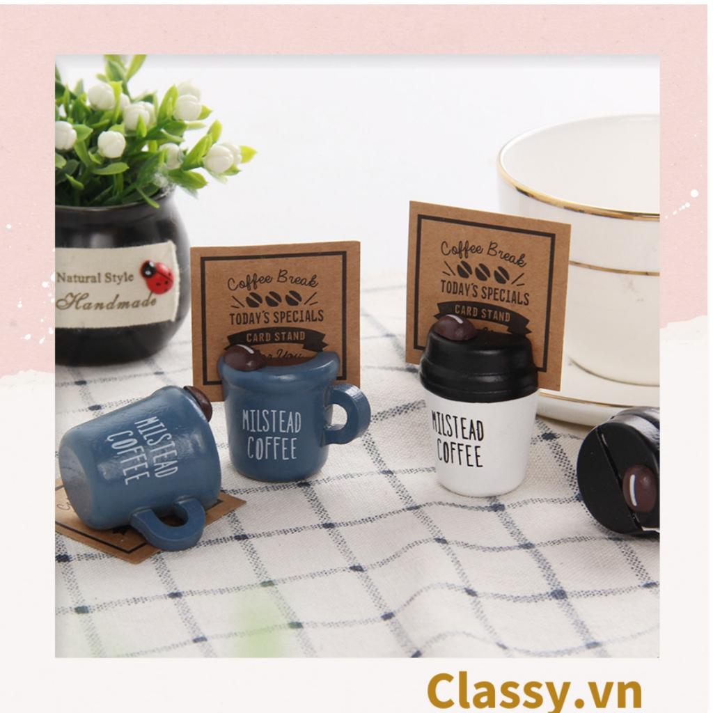 Kẹp Classy đỡ giấy Lưu ý để bàn trang trí, chất liệu gỗ, kích thước 43 * 4 cm hình cốc trà sữa PK623