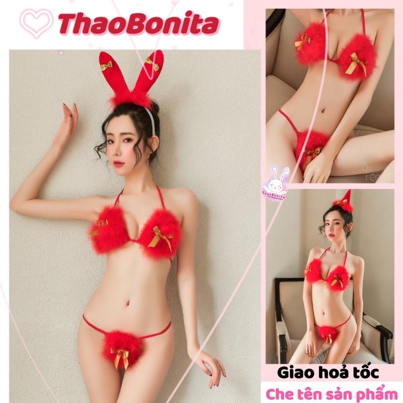 Bộ đồ lót phong cách Noel Giáng sinh. Giao hoả tốc HCM. Đồ ngủ Cosplay sexy ThaoBonita