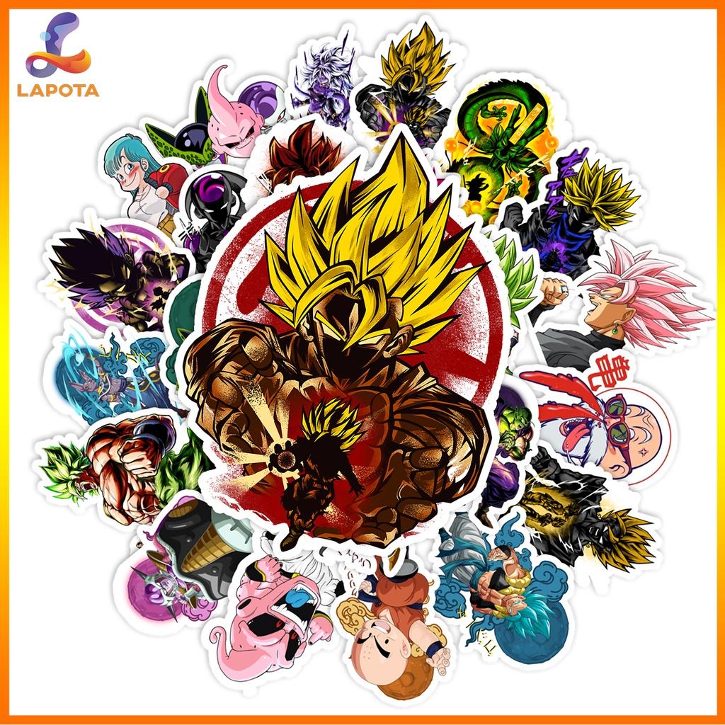 Set 50 cái Sticker Dragon Ball, Sticker 7 Viên Ngọc Rồng, Sticker Dragon Ball Z Super, Hình Dán Dragon Ball