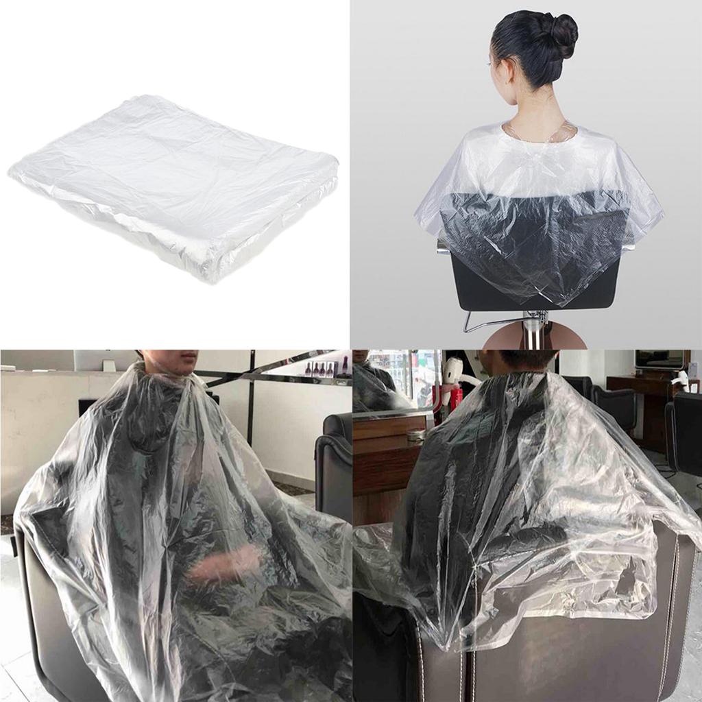 100x Disposable Hair Cutting Cape Unisex Barber Shop Capes Transparent
