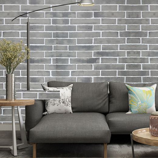 GIẤY DÁN TƯỜNG KHỔ 45CM X10M GẠCH XÁM VIỀN TRẮNG