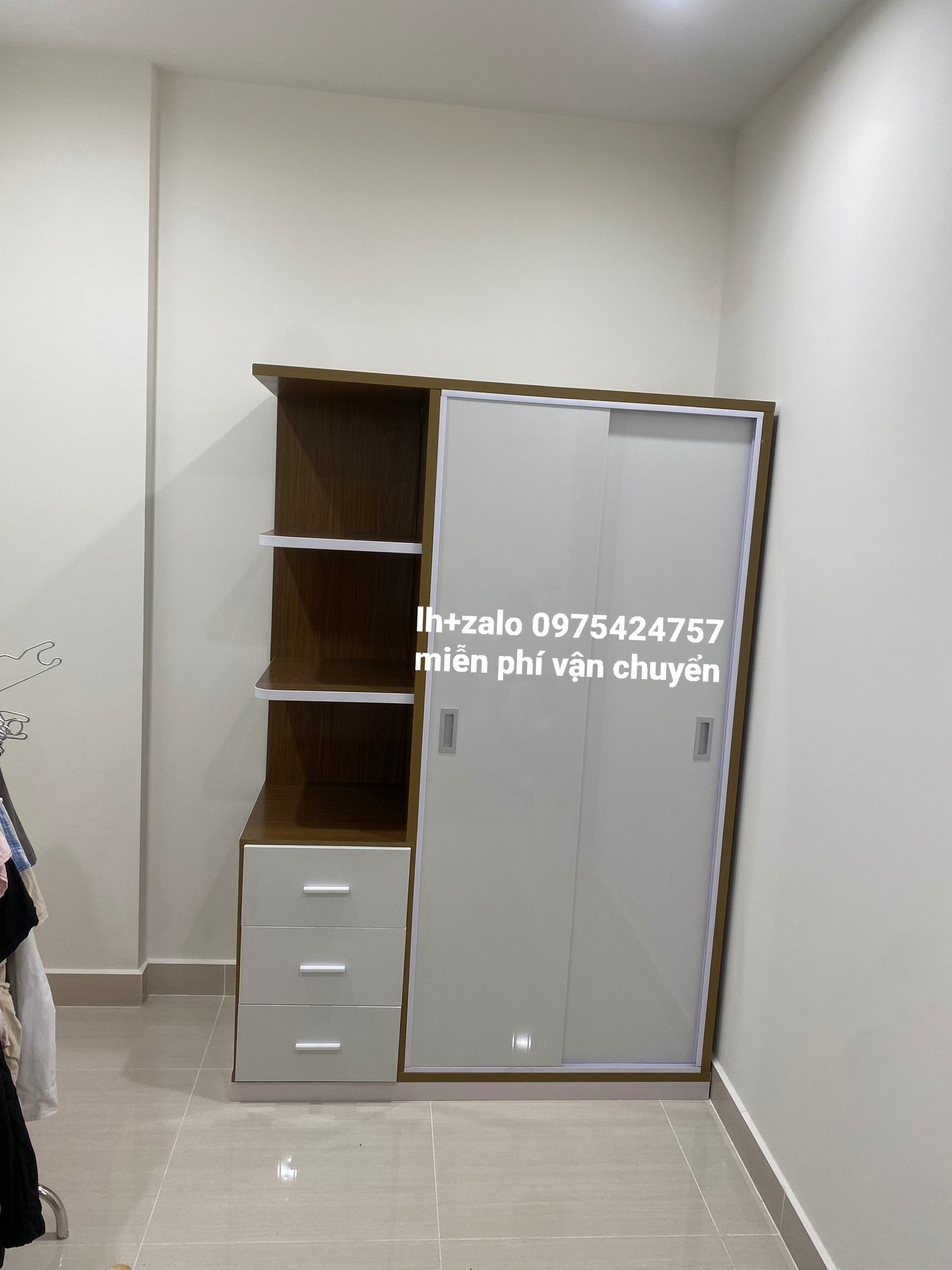 Tủ nhựa đài loan 2 cánh 1 kệ cửa lùa