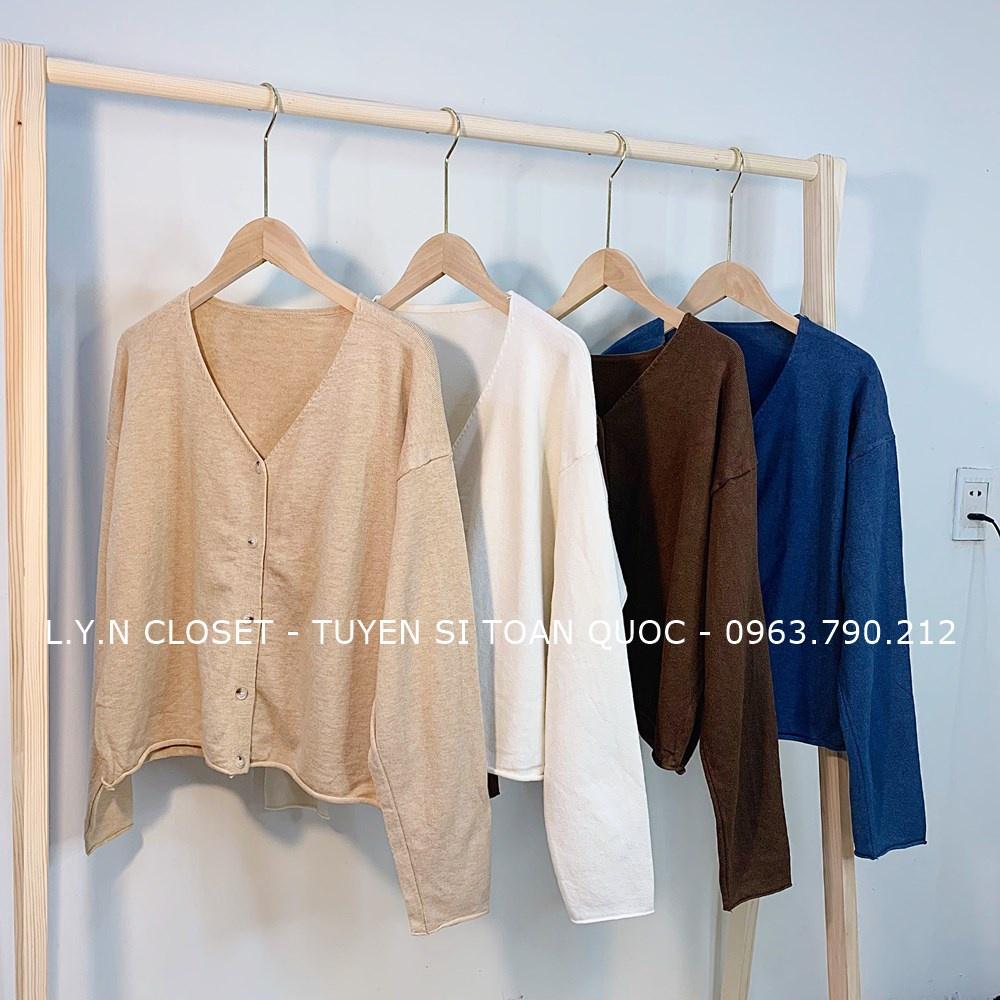 Áo len cardigan trơn xoắn 19769 hàng Quảng Châu Lyn Closet A135L